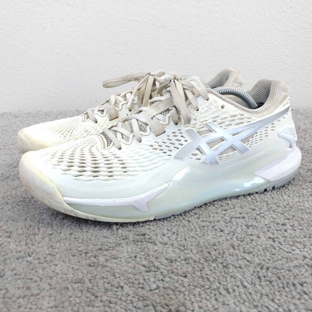 ASICS Gel-Resolution 9 Womens Size 8.5 Tennis Shoes White Silver 1042A226